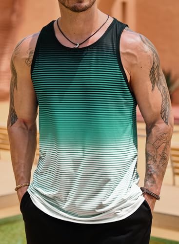 Image of VOGSTART Mens Hawaiian Beach Tank Tops Summer Vacation Muscle Top Graphic Sleeveless Shirts (S-3XL)