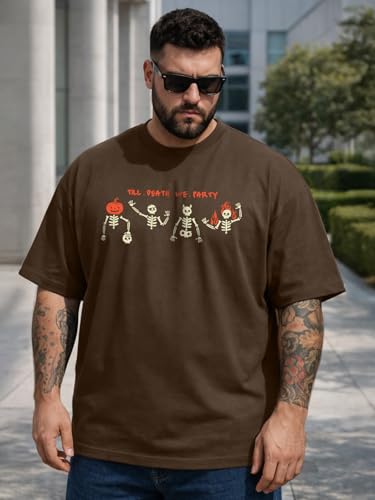 Image of Veirdo Men's Pure Cotton Half Sleeve Plus Size Printed T-Shirts, Stylish, Comfortable & Durable Cotton Tees | Sizes: S to 2XL