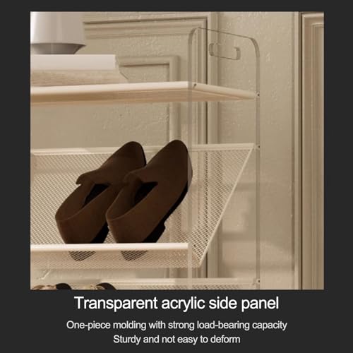 Étagère à chaussures verticale dorée de 75 x 79 cm pour entrée chic - 5