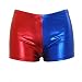Women's Faux Leather Cosplay Blue Red Shorts Panties Jackety Neckalce (L = Size 6 8 10, Red)