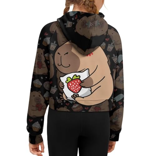 WELLFLYHOM Girls Sweatshirt 5-14T Half Zip Crop Top Long Sleeve Pullover Hoodies with Pocket Graphic Fall Outfits2