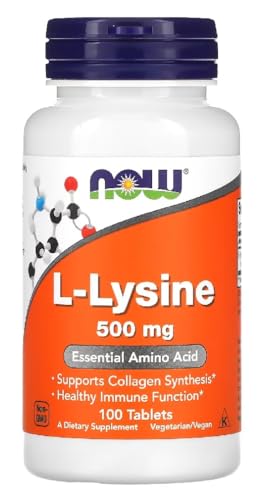 Now Foods - L-LYSINE 500 mg | L-Lisina 500 mg | Aminoácidos de alta dosis para apoyar el sistema inmunológico - 100 Tabletas