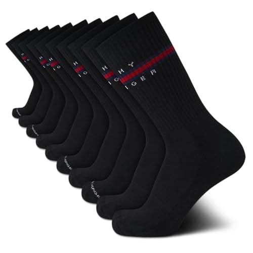 Tommy Hilfiger Mens Athletic Socks - Cushioned Crew Socks (10 Pack)