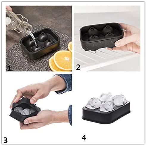 3D Skull Ice Mold-5Pack,Easy Release Silicone Mold, Ice Cube Trays Silicone Mold - Easy Release Ice Cube Molds Sphere Ice Ball Maker With Removable Lid And Large Square Ice Molds Reusable And Bpa Free #TOP6