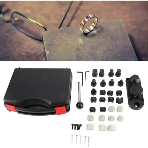 Ring Bending Tool Set, Stainless Steel Ring Bender, Nylon Dies Ring Bending Machine, Ring Mandrel Ring Sizer Measuring Tool, Ring Making Kit, Ring Bender with Nylon Dies Cover