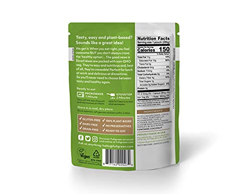 Fullgreen, Riced Ideas, Portobello Mushroom, risotto- style riced cauliflower, case of 6 pouches - the perfect low-carb, Keto meal or side - made in the USA - Thumbnail 6