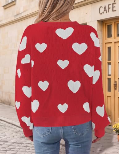 Image of Libsorge Womens Valentine Heart Sweater 2026 Valentines Day Trendy Cute Oversized Long Sleeve Pullover Sweaters