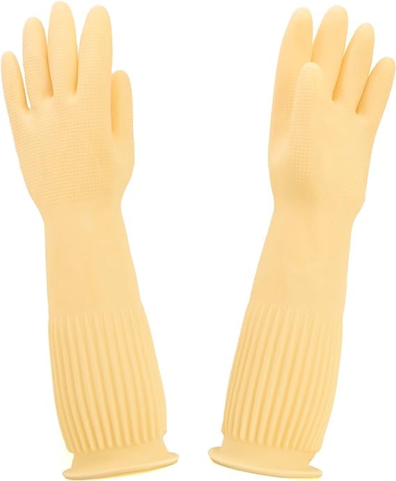 Padchaaya Dishwashing Gloves, Reusable Kitchen,Household and Industrial Cleaning Gloves, Long Sleeve, Thick Latex, Cleaning, Washing, Working, Painting, Gardening Gloves (White) (B0DG5HCTX2) Amazon Price History, Amazon Price Tracker