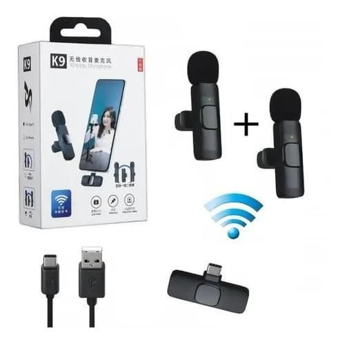 Image of K9 Dual Wireless Lavalier Microphone 2-in-1 for iPhone & Android Type-C | Noise Cancelling Clip-On Mini Mic | Plug & Play Wireless Collar Mic for YouTube, Vlogging, Zoom