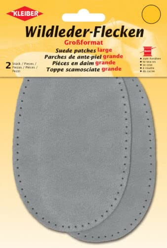 Wildlederflicken 2er Pack oval taubengrau