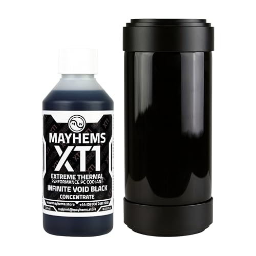 Mayhems - XT1 Concentrate PC Coolant - Computer Water Cooling Fluid - Liquid Cooling, Thermal Performance Series, 250 ml, Infinite Void Black