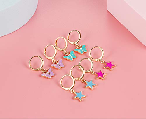 20 Pairs Hypoallergenic Earrings for Girls- Cute Dangle Earrings with Mini Hoop Earrings for Teen Girls 5