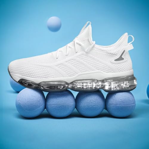 Image of Luogoks Men's Air Cushion Running Shoes Breathable Tennis Basketball Sneakers Non Slip Workout Casual Sport Shoes Gym Training Comfortable Fashion Shoes
