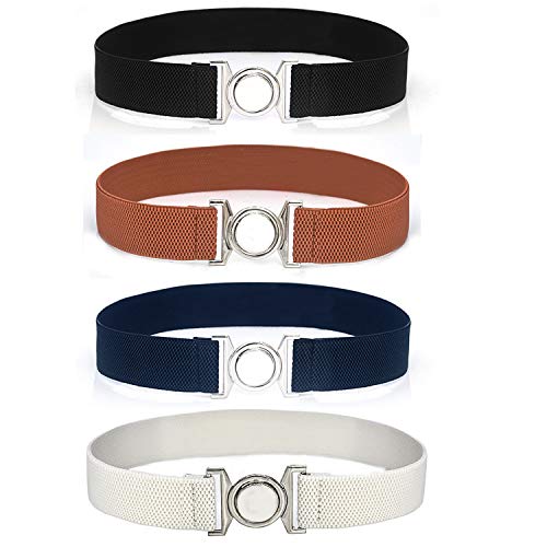 HaoPiDai Elastic Belts For Women Jeans Stretchy waist Belt for Dresses Skinny Ladies Girdle Sun Shape 4pcs/pack