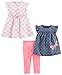 Simple Joys by Carter's Girls' 3-Piece Playwear Set, Pink Dot/Chambray, 3-6 Months