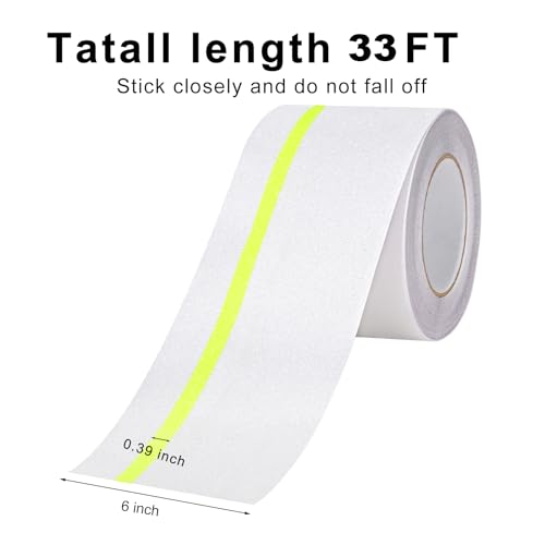 Image of Qingluan Anti Slip Tape Heavy Duty Grip Tape Non Slip Stair Treads Waterproof High Traction Safety Tape for Indoor Outdoor Stairs Steps Floors(Transparent Glow in The Dark Green, 6 Inch x 32.8ft)