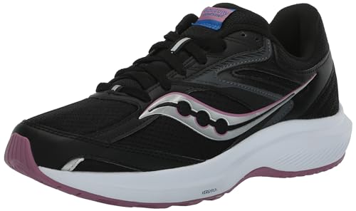 Saucony Women's Cohesion 17 Sneaker, Black/Orchid, 9