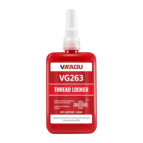 Image of 263 Red High Strength High Temp Threadlocker- 8.45Oz /250ml High Cost-Performance Ratio - Anaerobic Screw Glue Resists 230C Heat, Oil & Chemicals - Medium Viscosity Glue - Infiltrated Threadlocker