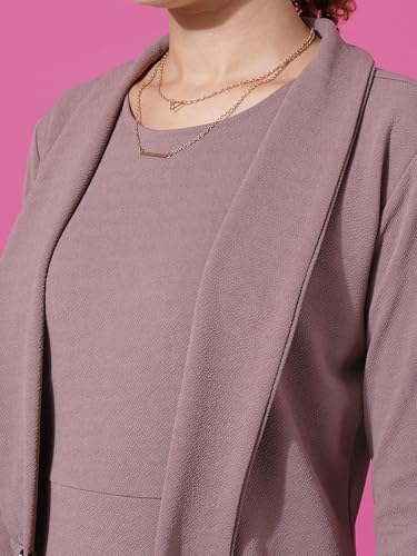 Image of Selvia Western Lycra Plain Two Piece Shrug with Bodycon