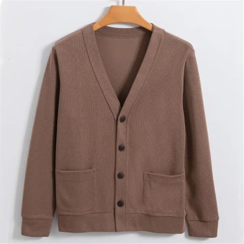 Men’S Lightweight Cotton Knitted Cardigan Sweater Casual Outwear Single Breasted V-Neck Long Sleeve Top2