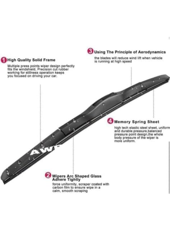 Image of AWB Hybrid Wiper Blades Front + Rear Compatible with Venue(Pack of 3)