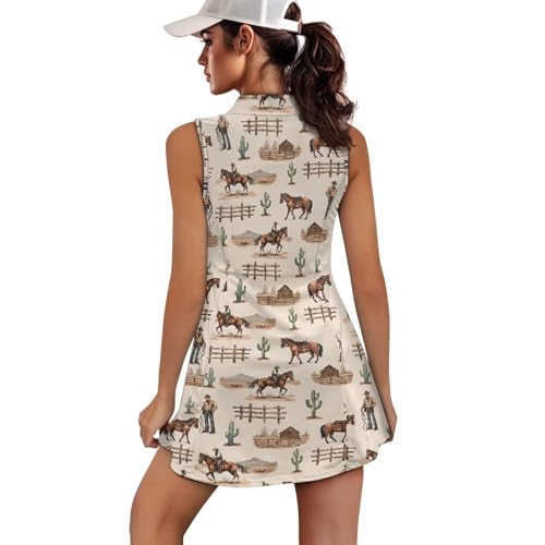 Showudesigns Tennis Dresses for Women with Shorts Sleeveless Athletic Golf Dress Workout Activewear2