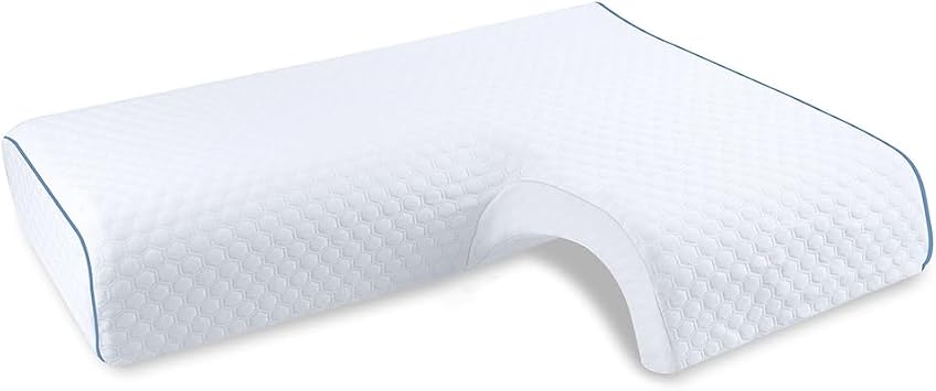 HEYPORK Arched Memory Cuddle Pillow for Adults, Couple Pillow with Slow Rebound, Anti-Compression Hand Memory Foam Neck Pillow Left