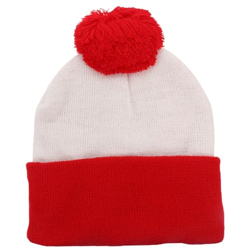 Gorro de punto de lana Healeved en tonos rojos para el invierno