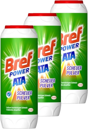 Bref Power ATA Scheuerpulver 3 x 500g gegen hartnäckige Verschmutzungen und Kalkablagerungen