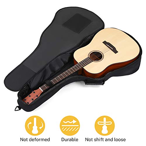 Donner 40 41 Inch Acoustic Guitar Bag, 0.4 Inch Thick Padding Waterproof Guitar Case Gig Bag Adjustable Shoulder Strap With Back Hanger Loop And Music Stand Pocket Black #TOP5