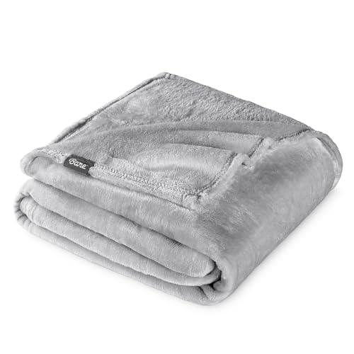 Bare Home Fleece Blanket Full/Queen Microplush Light Grey