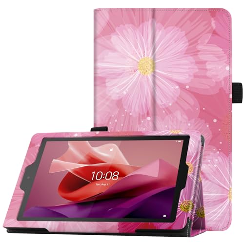 Famavala Folio Case Cover Compatible with 7-inch Tablet, Lightweight and Slim, not fit for LG S7 2019 Release Tablet (Pink Flower)