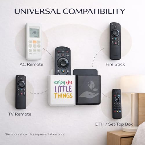 Image of Rainbow Dots Dual Color Remote Holder for Wall - | Universal AC, TV, DTH,Fire TV Stick Remote Organizer | No Drill 3M Mount | ABS Plastic | Made in India (Enjoy Little Things)