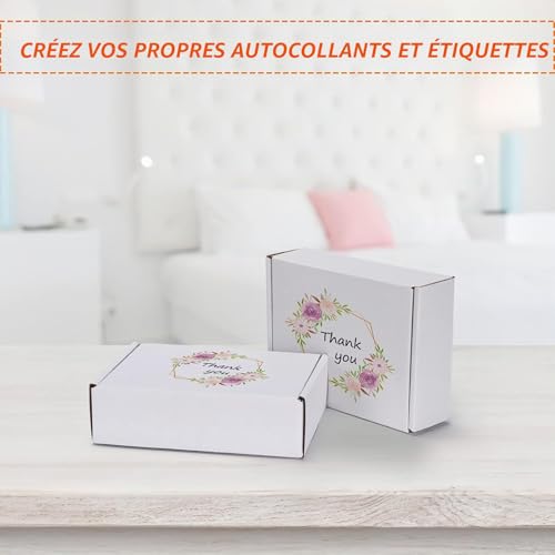 HORLIMER Petite Boîte Carton d'expédition 178x127x51mm Lot de 50, Carton de Livraison Pliable pour Expédition Postale, Courrier ou Cadeau, Blanc – vue 5