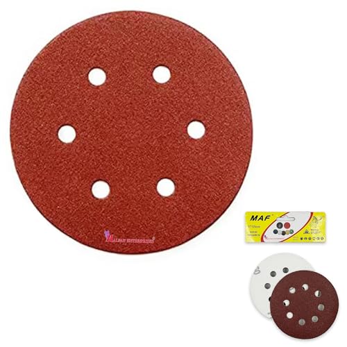 Image of Malfah Sanding Sheet for Random Orbital Sander 5 inch P 80 Sanding Disc Paper Round 125 Mm Abrasive Sandpaper Set for Random Orbital Sander Polisher 5x80 Grit 10 Pcs