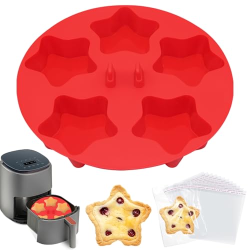 ZONBBEE Sartén de silicona para magdalenas de 5 tazas, antiadherente, para cupcakes, moldes de grado alimenticio, tazas de silicona para hornear, perfecto para magdalenas de huevo, cupcakes (1 unidad