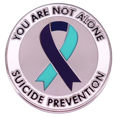 You’re Not Alone Suicide Prevention Enamel Brooch Suicide Prevention Awareness Ribbon Enamel Pin Backpack Badge Decorative for Clothes