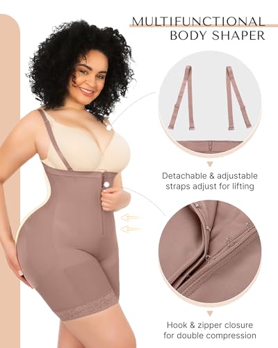 Image of SHAPELLX Fajas Colombianas Shapewear for Women Tummy Control Plus Size Postpartum Body Shaper Butt Lifting Bodysuit