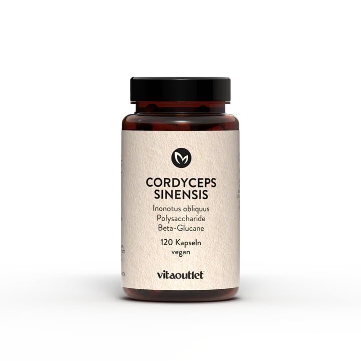 vitaoutlet | Cordyceps Sinensis Cápsulas | 120 Cápsulas | Vegano | Materia prima premium de China | Cordyceps sinensis | de fabricación propia