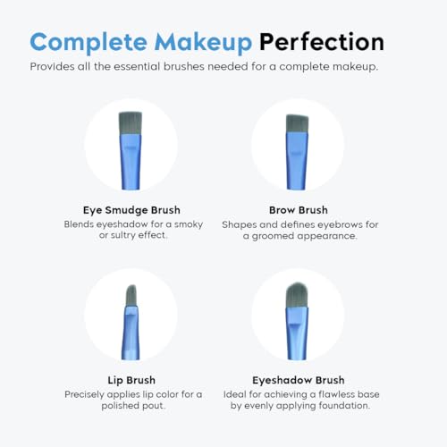 Image of Gleva 8 Pcs Brush Set With Pouch, Makeup Brushes Premium Synthetic Kabuki Foundation, Concealers, Eye Shadows Professional Blush, Face Powder, Highlighter, Contour, Blending Eyeliner (Orange Peach)