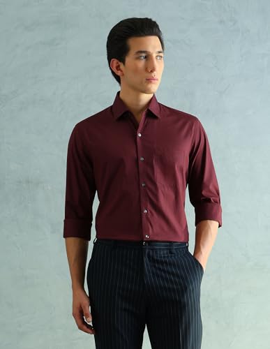 Image of Arrow Slim Fit Mens Formal Shirt - 100% Cotton, Breathable & Comfortable, Full Sleeves Shirts for Men