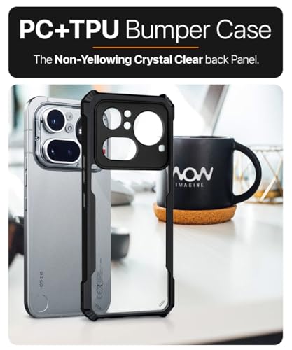 Image of WOW IMAGINE Shock Proof Clear Back Case Mobile Cover for Nothing Phone 4A Pro (Hard | Hybrid PC + TPU | Full Armour Device & Camera Protection | Black)