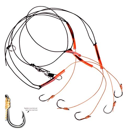 L-MEIQUN, Fishhooks Stainless Steel Rigs Swivel 5 Small Hooks Swivel String Hook 5# -13# Fishing Tackle Hooks For Fishing Accessories