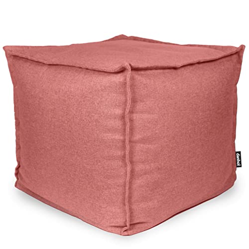 danhol Puff Salon con Relleno Incluido de 45x45x40cm, Puff Salon Moderno, Puff Cuadrado, Puff Habitacion, Reposapies Salon, Puff Infantil, Reposapies Sofa, Pouf Salon (con Relleno, Rojo)