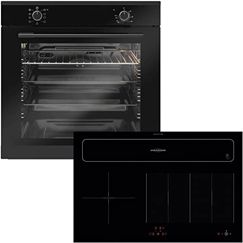Oranier Einbaubackofen Set Induktion - autarker Backofen EBS 9922 mit Kochfeld 80 cm Dunstabzug Abluft-Umluft KXI 1082…