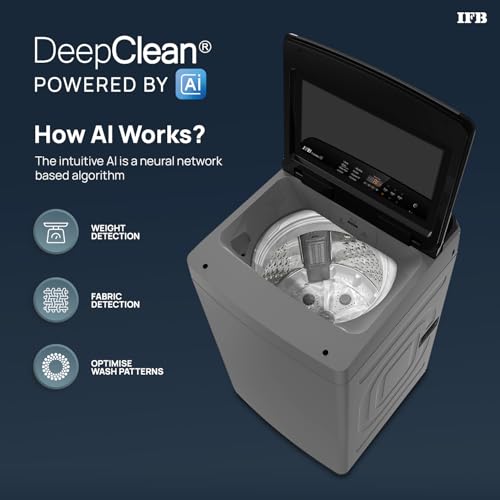 Image of IFB 8 Kg 5 Star with Deep Clean Technology, AI Powered, Fully Automatic Top Load Washing Machine (TL801MG1, ActivMix, Aqua Energie, Med Grey)