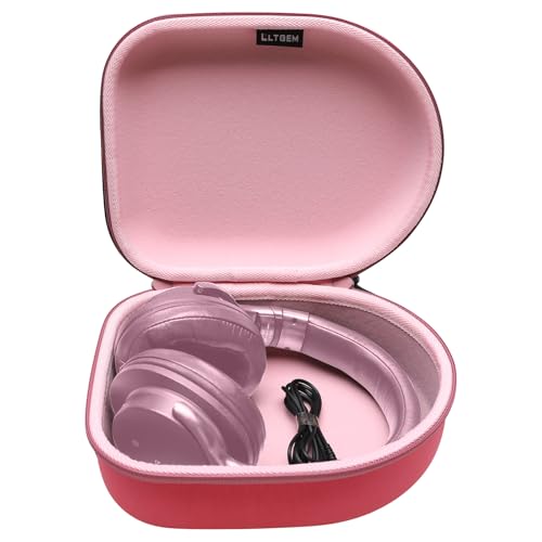 Image of Headphone Headset Case Compatible with Audio-Technica ATH-M20x /JBL /Raycon /Soundcore Anker /Sony /Beats /JLab /TOZO /Logitech /BERIBES /KVIDIO Headphones, Large Headphone Case Hard Shell(Magenta)