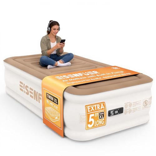 Air Mattress Twin XL with Built-in Pump, 18" Raised, Bag