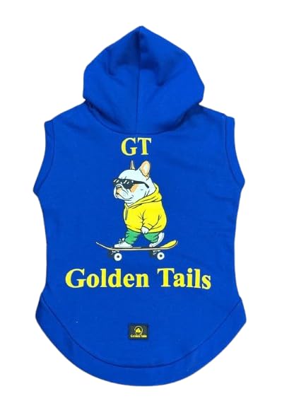 Cute Cartoon Printed Premium Warm Fleece Hoodie Sweatshirt for Dogs and Cats, Royal Blue, XXXL 24"
