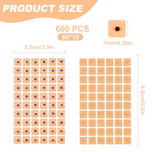 XUKZIMA 600 Pcs Ear Seeds Acupuncture ACU Seed Ear Seeds Auricular Sticker Ear Seeds for Anxiety Self-Care Acupressure Beads Acuseeds Ear Seeds for Adults and Kids - Image 3